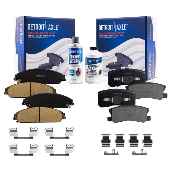Detroit Axle - Front Rear Ceramic Brake Pads for 13-14 Chrysler 200 08-09 Dodge Caliber