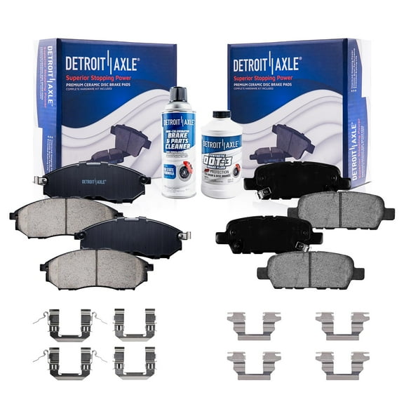 Detroit Axle - Front & Rear Ceramic Brake Pads Replacement for Infiniti EX35 FX35 G25 G35 M35 M37 QX70 Nissan 370Z Murano Fits select: 2011-2013 INFINITI G37, 2006-2008 NISSAN 350Z COUPE