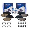 thumbnail image 1 of Detroit Axle - Front & Rear Ceramic Brake Pads w/Hardware Brake Kit Replacement for Kia Forte5 Hyundai Veloster - 6pc Set, 1 of 7