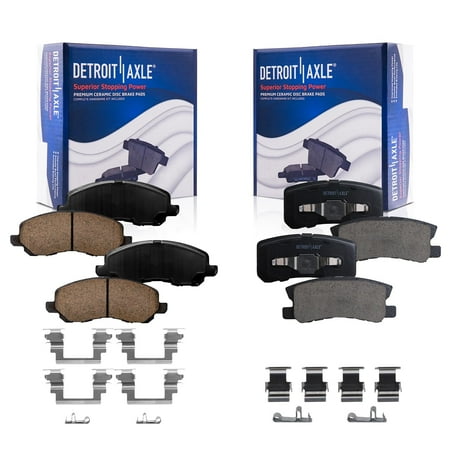 Detroit Axle - Front Rear Ceramic Brake Pads for Chrysler 200 Sebring Dodge Avenger Jeep Compass Mitsubish Lancer Outlander