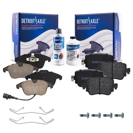 Detroit Axle - Front and Rear Ceramic Brake Pads for 16-18 Audi Q3, 16-18 Q3 Quattro, 15-20 VW Passat 2015 2016 2017 2018