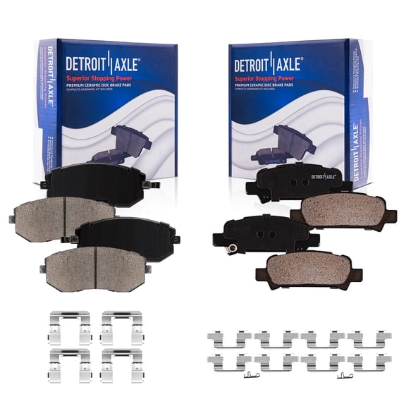 Detroit Axle - Brake Pads for Subaru Outback Legacy Impreza Forester Baja, Ceramic Brake Pads w/ Hardware Front and Rear Replacement