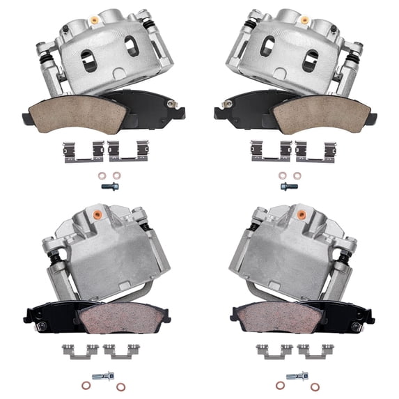 Detroit Axle - Front & Rear Disc Brake Calipers Ceramic Brake Pads Replacement for Cadillac Escalade ESV EXT Chevrolet Silverado Avalanche Tahoe Suburban GMC Sierra Yukon XL 1500 - 8pc Set