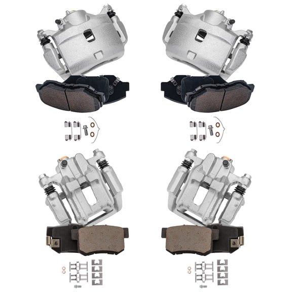 Detroit Axle - Front & Rear Disc Brake Calipers Brakes Brake Pads Replacement for 2003-2011 Honda Element
