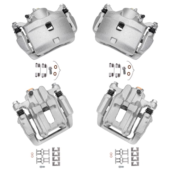 Detroit Axle - Front & Rear Disc Brake Calipers w/Bracket Kit Replacement for 2003-2009 2010 2011 Honda Element