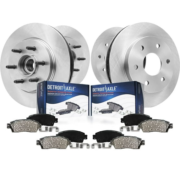 Detroit Axle - RWD 8pc Front and Rear Disc Brake Rotors Ceramic Brakes Pads for Ford F-150 Lincoln Mark LT