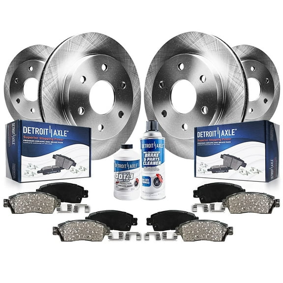 Detroit Axle - Brake Kit for Chevrolet GMC Silverado Sierra Avalanche Suburban 1500 Yukon Tahoe Escalade Disc Brake Rotors Ceramic Brakes Pads Replacement [12 inch Front 12.99 inch Rear Rotors]