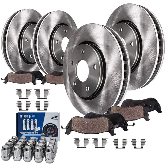 Detroit Axle - Front & Rear Disc Rotors Brake Pads Wheel Lug Nuts Replacement for Chevrolet Blazer S10 GMC Jimmy Sonoma Fits select: 1998-2004 CHEVROLET S TRUCK S10, 1997-2001 OLDSMOBILE BRAVADA