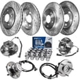 thumbnail image 1 of Detroit Axle - Brake Kit for Chrysler Town & Country Dodge Grand Caravan Routan Drilled Brake Rotors Wheel Hubs 20pc Wheel Lug Nuts Replacement : 11.89" inch Front and 12" inch Rear Rotor, 1 of 1