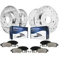 thumbnail image 1 of Detroit Axle - Brake Kit for 2006-2013 Mazda 6, 2006-2011 Ford Fusion MKZ Zephyr Milan Drilled & Slotted Brakes Rotors and Ceramic Brake Pads Replacement : 11.77" Front Rotor & 11.02" Rear Rotor, 1 of 8