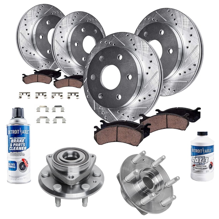 Front Drilled Rotors + Brake Pads for Buick Enclave
