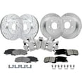 thumbnail image 1 of Detroit Axle - Front & Rear Drilled Rotors Ceramic Brake Pads + Rear Brake Calipers Replacement for Chevy Impala Monte Carlo - 10pc Set Fits select: 2006-2008 CHEVROLET IMPALA LT, 1 of 7