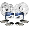 thumbnail image 1 of Detroit Axle - Front & Rear Drilled and Slotted Disc Brake Rotors Ceramic Brake Pads Hardware Replacement Brake Kit for 2012 2013 2014 Honda Ridgeline, 1 of 8