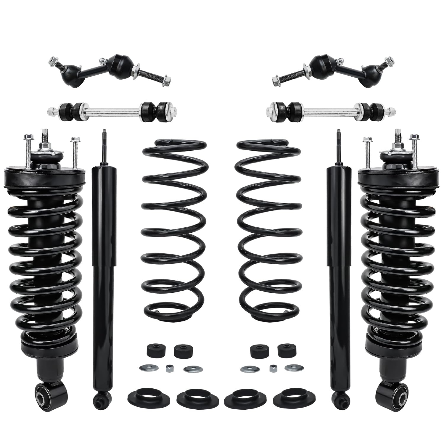 Detroit Axle Front Rear Struts & Coil Spring Sway Bar Links