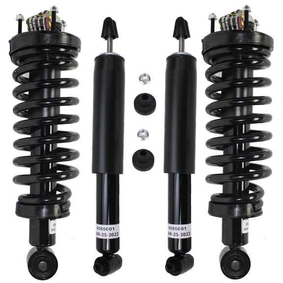 Detroit Axle - 4pc Struts Shocks Absorbers for 2003-2011 Ford Crown Victoria Lincoln Town Car Mercury Grand Marquis, 2 Front Struts & Coil Spring 2 Rear Shocks Replacement Suspension