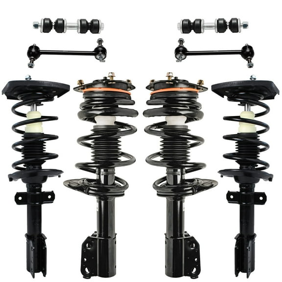 Detroit Axle - Front & Rear Struts w/ Coil Spring Assembly + Sway Bar End Links for 1997-2003 Buick Century Regal Pontiac Grand Prix (Excl. Models w/ 18'' Wheels)- 8pc Set