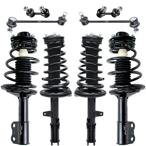 Detroit Axle - Front Rear Struts w/Coil Spring Sway Bars Replacement for Toyota Camry Lexus ES300 - 8pc Set Fits select: 1996 TOYOTA CAMRY DX/LE/XLE