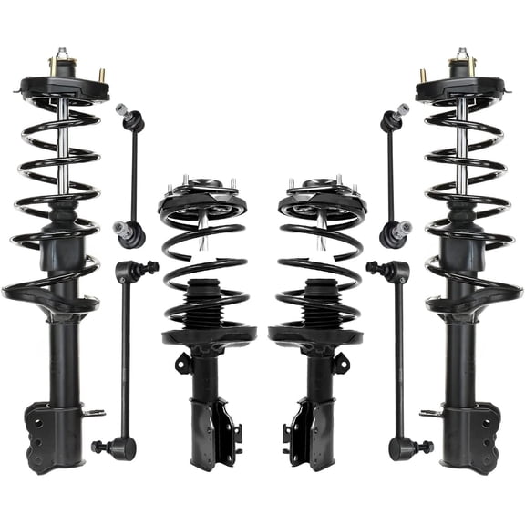Detroit Axle - Front & Rear Struts with Coil Spring Assembly + Sway Bars Kit Replacement for 2002-2003 Mazda Protege5 - 8pc Set