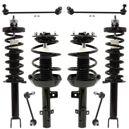 Detroit Axle - 2.4L Struts Sway Bars for 2013-2017 Honda Accord, Front and Rear 4 Struts with Coil Spring 4 Sway Bar Links Assembly 2014 2015 2016 Replacement
