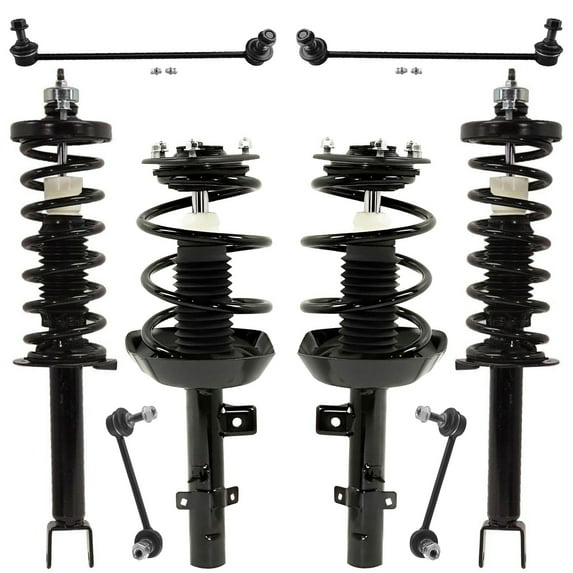 Detroit Axle - 2.4L Struts Sway Bars for 2013-2017 Honda Accord, Front and Rear 4 Struts with Coil Spring 4 Sway Bar Links Assembly 2014 2015 2016 Replacement