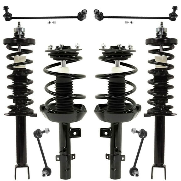 Detroit Axle - 2.4L Struts Sway Bars for 2013-2017 Honda Accord, Front and Rear 4 Struts with Coil Spring 4 Sway Bar Links Assembly 2014 2015 2016 Replacement