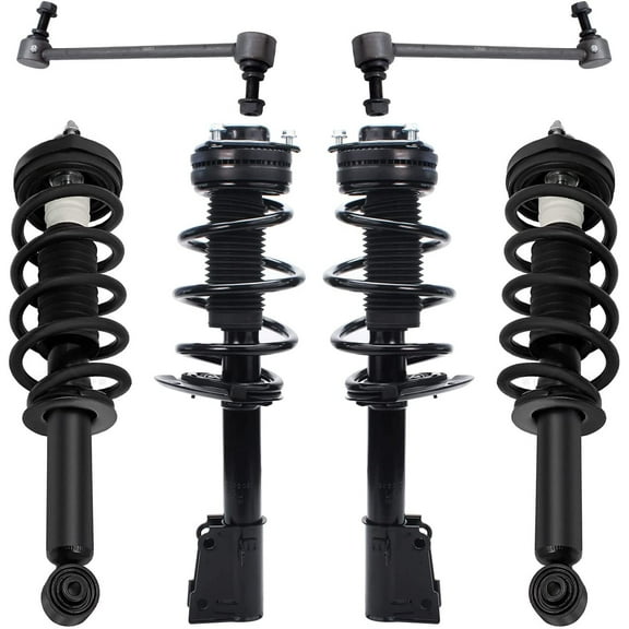 Detroit Axle - Front & Rear Struts with Coil Spring + Sway Bar Links Replacement for 2011-2019 Dodge Journey V6 3.6L - 6pc Set