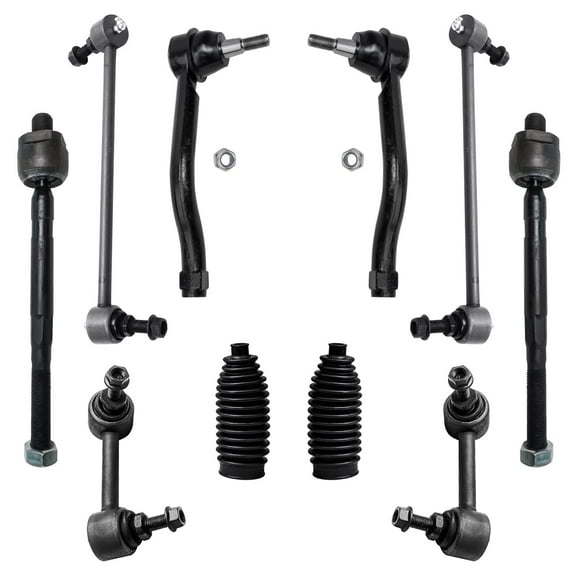 Detroit Axle - Front & Rear Sway Bar Links, Inner Outer Tie Rods w/Rack Boots for 2009 2010 2011 2012 2013 2014 Nissan Maxima