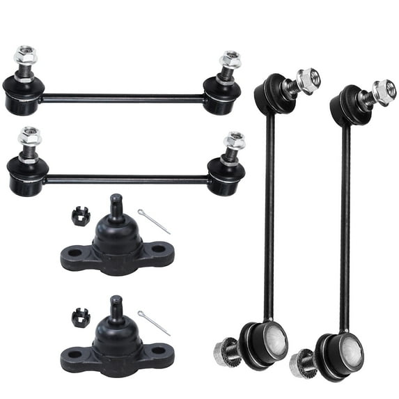Detroit Axle - Front & Rear Sway Bar Links + Lower Ball Joints Replacement for 2009-2012 Hyundai Elantra - 6pc Set