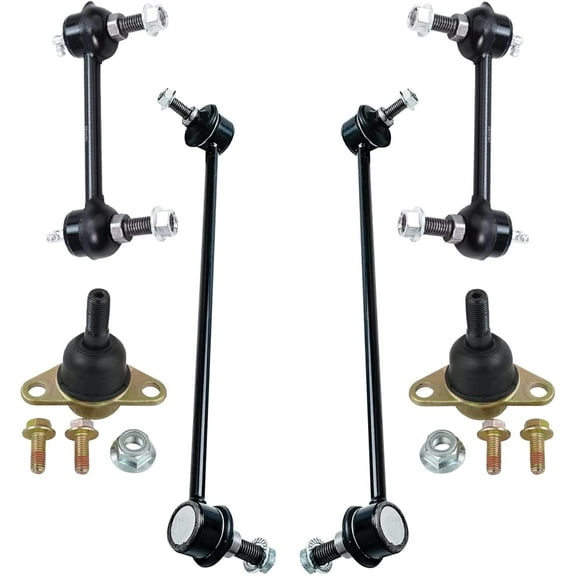 Detroit Axle - Front & Rear Sway Bars + Lower Ball Joints Replacement for 2003-2014 Volvo XC90 - 6pc Set