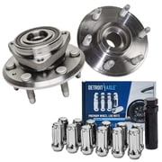 Detroit Axle - Front or Rear Wheel Bearing Hubs Kit for Chevrolet Traverse Buick Enclave GMC Acadia Saturn Outlook, 2 Wheel Bearing & Hubs 12 Wheel Lug Nuts 1 Socket Key Replacement
