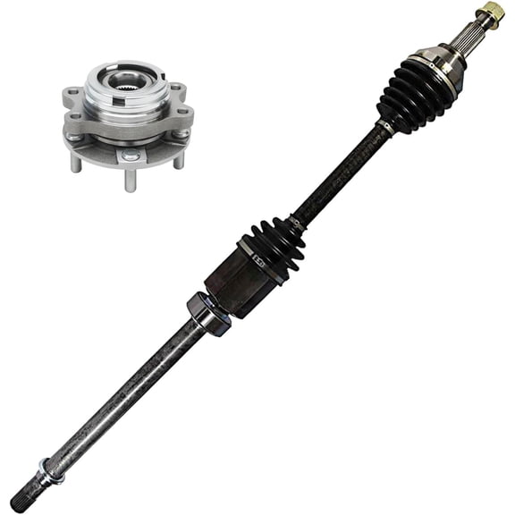 Detroit Axle - Front Right Passenger Side CV Axle Shaft + Wheel Hub & Bearing Replacement for 2014 Nissan Pathfinder 2.5L - 2pc Set