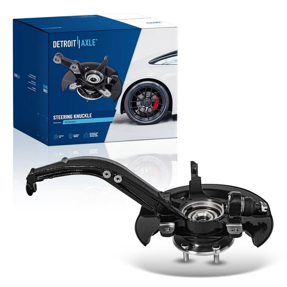 Detroit Axle - Front Right Steering Knuckle for 2003-2007 Honda Accord, Passenger Side Steering Knuckle & Wheel Hub Bearing Assembly 2004 2005 2006 Replacement