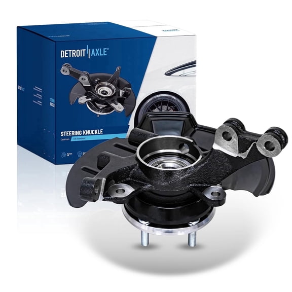 Detroit Axle - Front Steering Knuckle for 2007-2012 Hyundai Elantra, Passenger Side Knuckle with Wheel Bearing Hub Assembly 2008 2009 2010 2011 Replacement