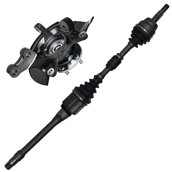 Detroit Axle - Front Right Steering Knuckle Wheel Hub Bearing CV Axle Kit Replacement for 2004-2006 Toyota Camry 2.4L