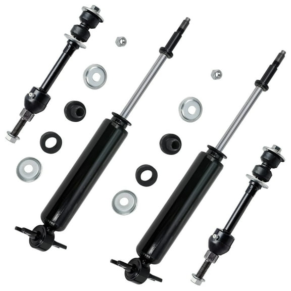 Detroit Axle - Front Shock Absorbers for 2002-2008 Dodge Ram 1500 2003 2004 2005 2006 2007, 2 Complete Shocks Assembly, 2 Sway Bar Links Replacement