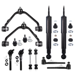 Detroit Axle - 2WD Front End Kit for Ford Expedition F-150 F-250 Lincoln Navigator, Upper Control Arms Tie Rods Sway Bar Links Lower Ball Joints Shock Absorbers Replacement