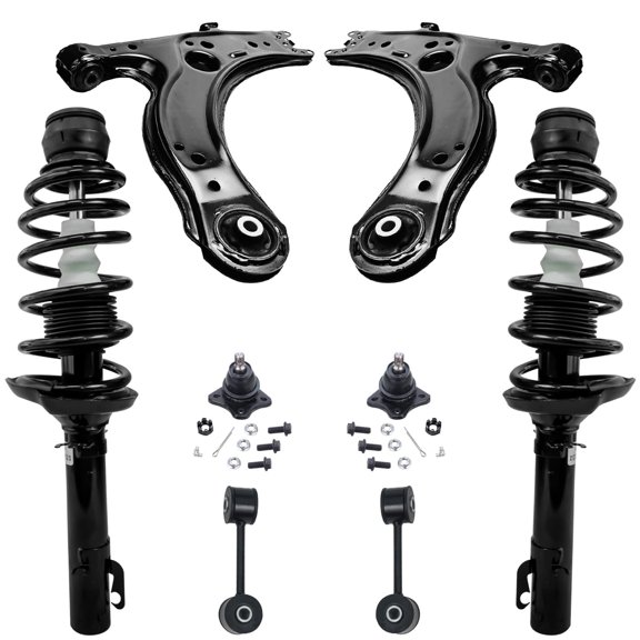 Detroit Axle - 8pc Front End Suspension Kit for Volkswagen Beetle Golf Jetta, Struts w/Coil Spring Lower Control Arms Sway Bars Lower Ball Joints Replacement Struts Shocks