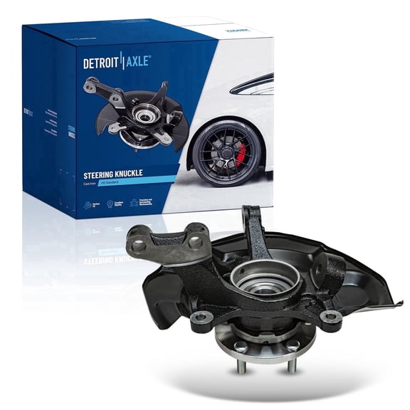 Detroit Axle - Front Steering Knuckle for 2004-2007 Toyota Highlander 2005 2006, Right Steering Knuckle & Wheel Bearing Hub Assembly
