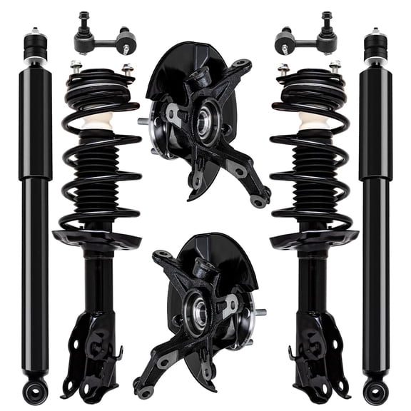 Detroit Axle - Front Steering Knuckles & Hub Bearings Struts Shocks Sway Bars Kit Replacement for 2006-2011 Honda Civic 1.8L