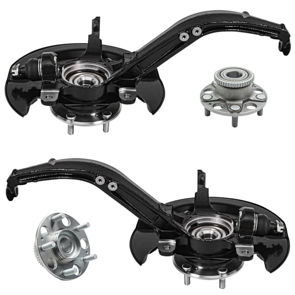 Detroit Axle - Front Steering Knuckles Rear Wheel Hub Bearings Replacement for 2003-2007 Honda Accord 2.4L w/Auto Transmission - 4pc Set