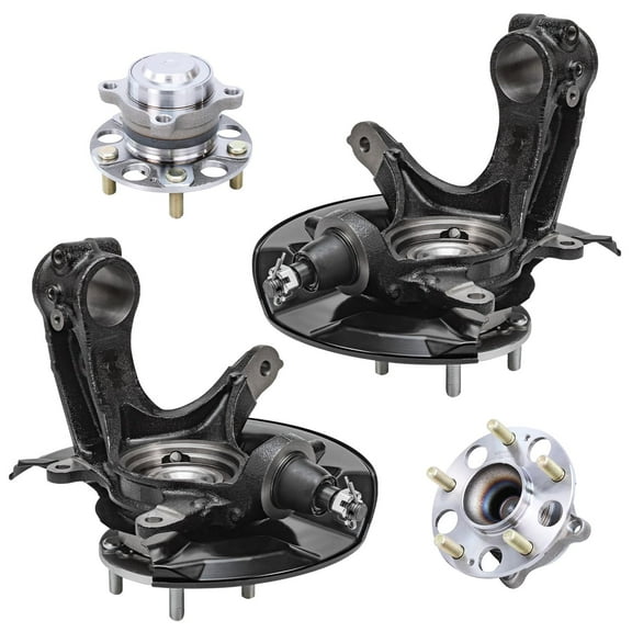 Detroit Axle - Front Steering Knuckles Rear Wheel Hub and Bearings Replacement for 2013 2014 2015 Honda Accord - 4pc Set