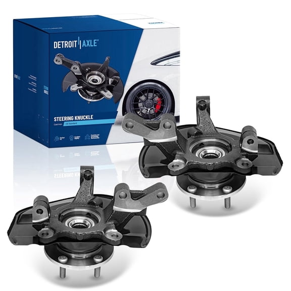 Detroit Axle - Front Steering Knuckles & Wheel Bearing Hubs for Dodge Caliber Jeep Patriot Compass 2007-2017, 2008 2009 2010 2011 2012 2013 2014 2015 2016 Knuckles with Wheel Bearing Hubs Replacement