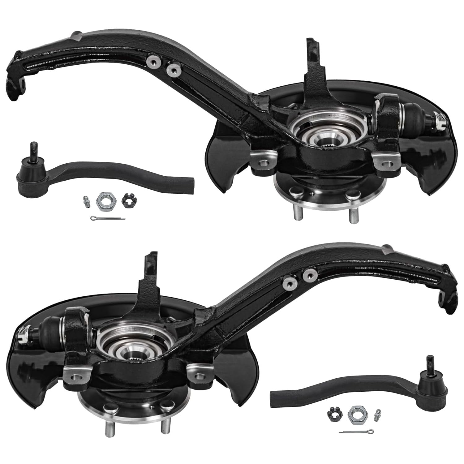 Wheel Rod Replacement Detroit Axle - Front Steering Knuckles & Wheel Hub Bearing Outer Tie ...