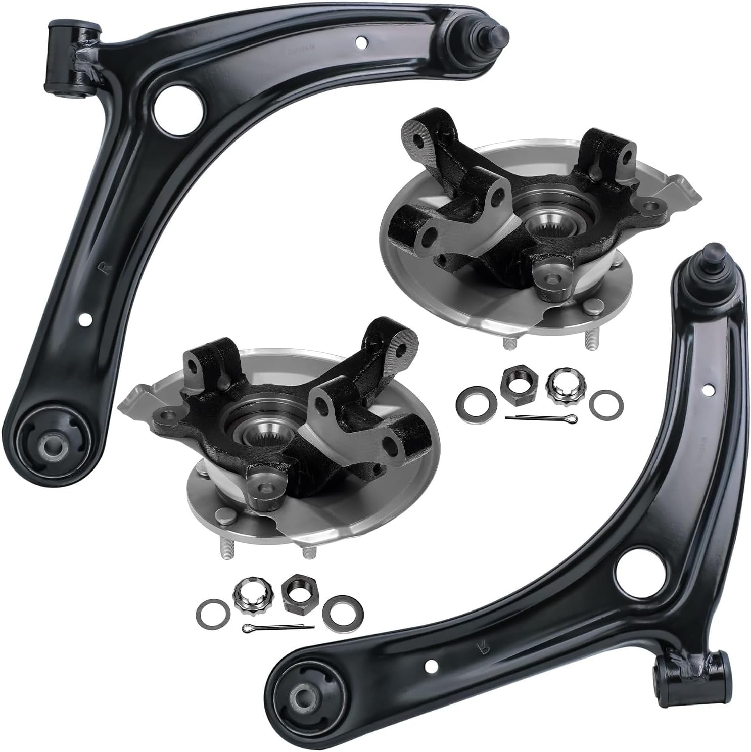 Detroit Axle Front Steering Knuckles & Wheel Hub Bearings + Lower