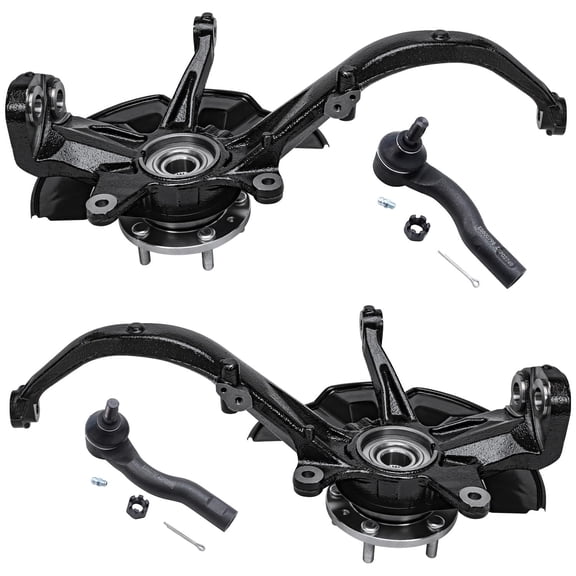 Detroit Axle - Front Steering Knuckles & Wheel Hub Bearings Outer Tie Rods Replacement for Ford Fusion Lincoln MKZ Mercury Milan
