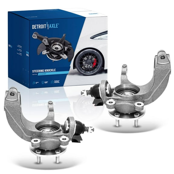 Detroit Axle - Front Steering Knuckles & Wheel Hub Bearings Replacement for 2010 2011 2012 2013 Ford Transit Connect - 2pc Set
