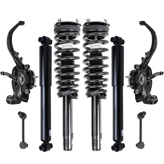 Detroit Axle - Front Steering Knuckles & Wheel Hub Bearings Struts Rear Shock Replacement for 2010-2012 Milan Fusion 2.5L - 8pc Set