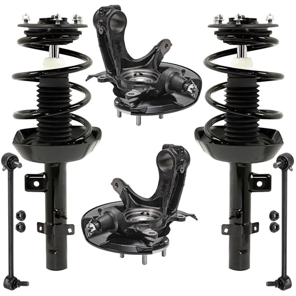 Detroit Axle - Front Steering Knuckles & Wheel Hub Bearings Struts Sway Bars Kit Replacement for 2013-2016 Honda Accord 2.4L