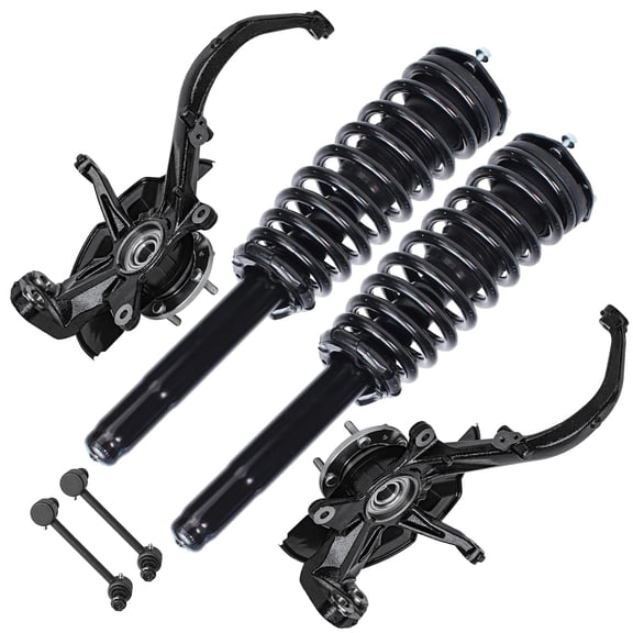 Detroit Axle - Front Steering Knuckles & Wheel Hub Bearings Struts Sway Bars Kit Replacement for Fusion Milan MKZ - 6pc Set