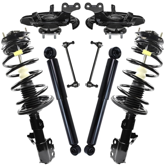 Detroit Axle - Front Steering Knuckles & Wheel Hub Bearings Struts Sway Bars Rear Shocks Kit Replacement for 2010-2015 Lexus RX350 RX450h